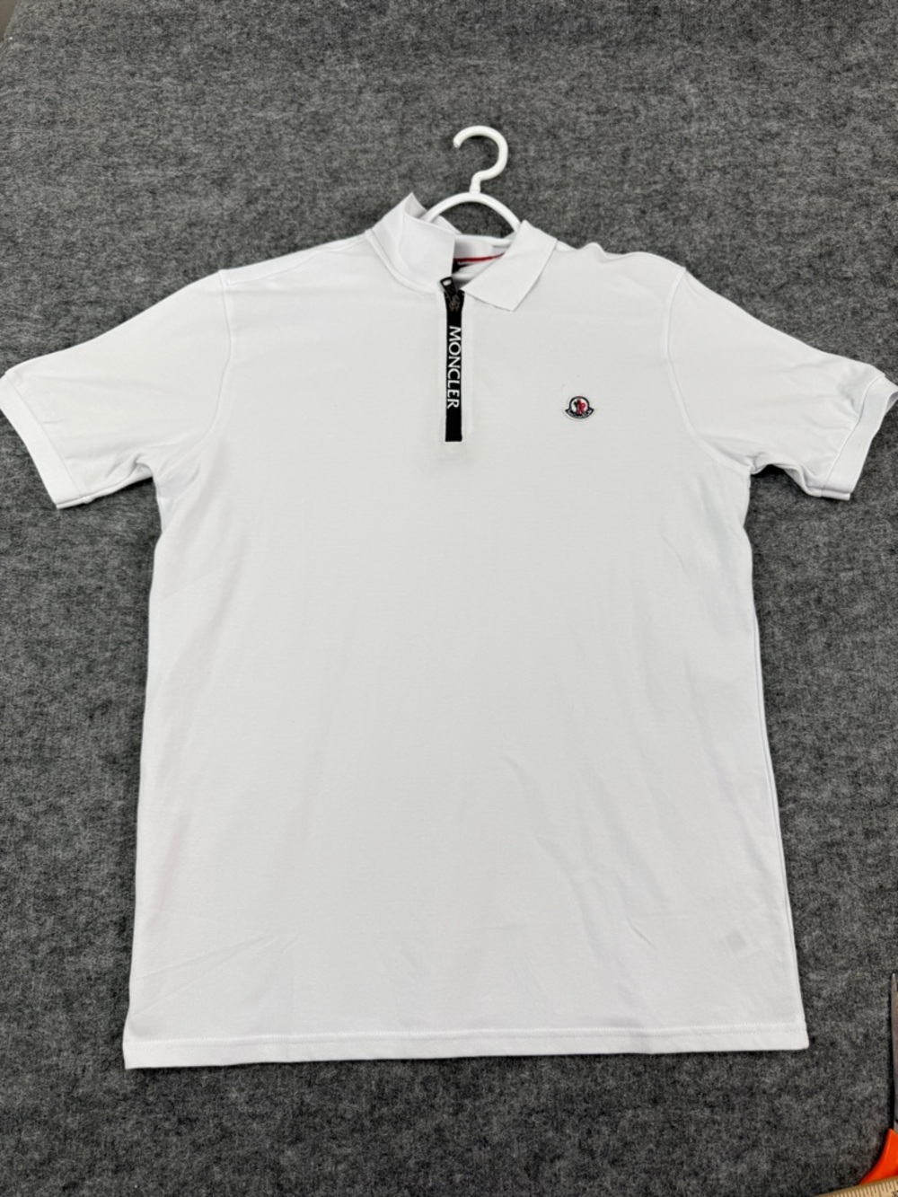 Moncler Polo Shirt Mens Extra Large XL White Quarter Zip